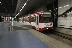 GT10NC DVG As the trams (GT10NC) use lower platforms than the Stadtbahn-vehicles (type B80C) the platforms have different heights in the stations.