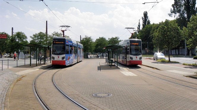 Leoliner Der Normalbetrieb wird mit fünf Straßenbahnen des Type Leoliner abgewickelt. Standard services are done by these trams...