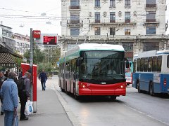 8380_87 Und andererseits aus 10 Swisstrolley 3, die 2008 zur Flotte stießen. ...and 10 Swisstrolley 3 trolleybuses from 2008.