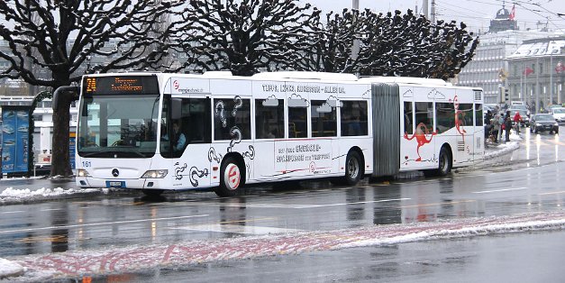 Bus Natürlich fahren in Luzern auch eine Menge Dieselbusse. Of course in Lucerne are also Diesel-driven buses are in...