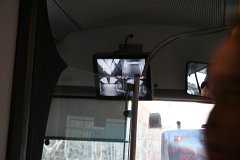 Roma trolley bus filobus Kontrolliert vom Fahrerplatz aus. Controlled from the drivers seat.