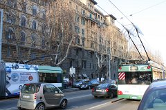 Roma trolley bus filobus aufwärts (rechts) und abwärts up (right) and down