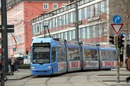 R 3.3 2203 Mit 36,6 m sind sie die längsten Münchner Straßenbahntriebwagen. With some 36.5 m they are the longest trams in Munich.