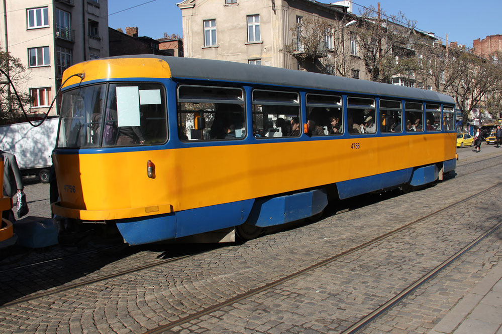 Sofia Straßenbahn tramway B4D ex Leipzig