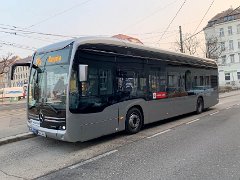 Testbus eCitaro Wien 57A Der eCitaro fährt im Jänner 2019 in Wien am 57A.
