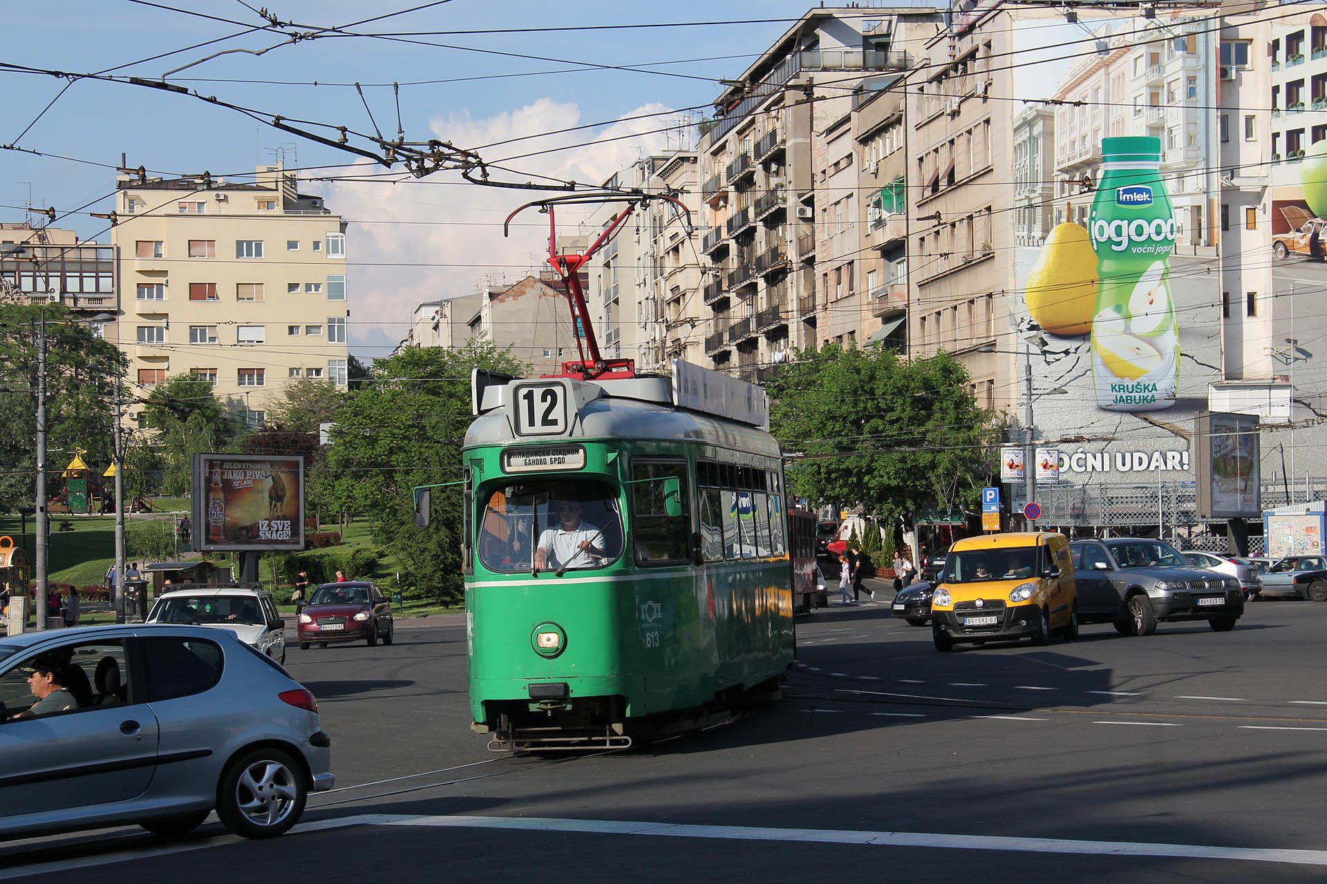 Be4/6 ex Basel 613 Eine der zahlreichen Fahrzeuge aus der Schweiz im Mai 2012 in Belgrad. One of the many fomer Swiss trams in May 2012 in Belgrade.