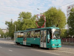 9108_586 Die Straßenbahnen wurden von Belkommunmasch. The trams were produced by Belkommunmash.
