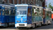 8309_38_Rostock_Strassenbahn Diese Straßenbahnen wurden bis 2015 ausgeschieden. These trams were decommissioned by 2015.