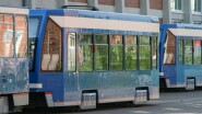 8309_40_Rostock_Strassenbahn Sie durften nur 2,2 m breit sien um nicht breiter als die führenden T6A2m zu sein. They were only allowed to be 2.2 metres wide so as not to be wider than the...