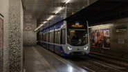 9128_091 Eine der neuen Garnituren, 30 sollen es insgesamt werden, bei der Einfahrt in die Station Kliebergasse. One of the new trams, 30 will be the number in total, at...