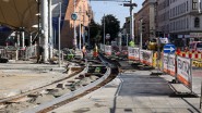 9137_832 Arbeiten an der Endstelle Burggasse-Stadthalle. Work at the Burggasse-Stadthalle terminus.